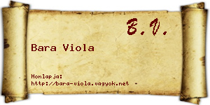 Bara Viola névjegykártya
